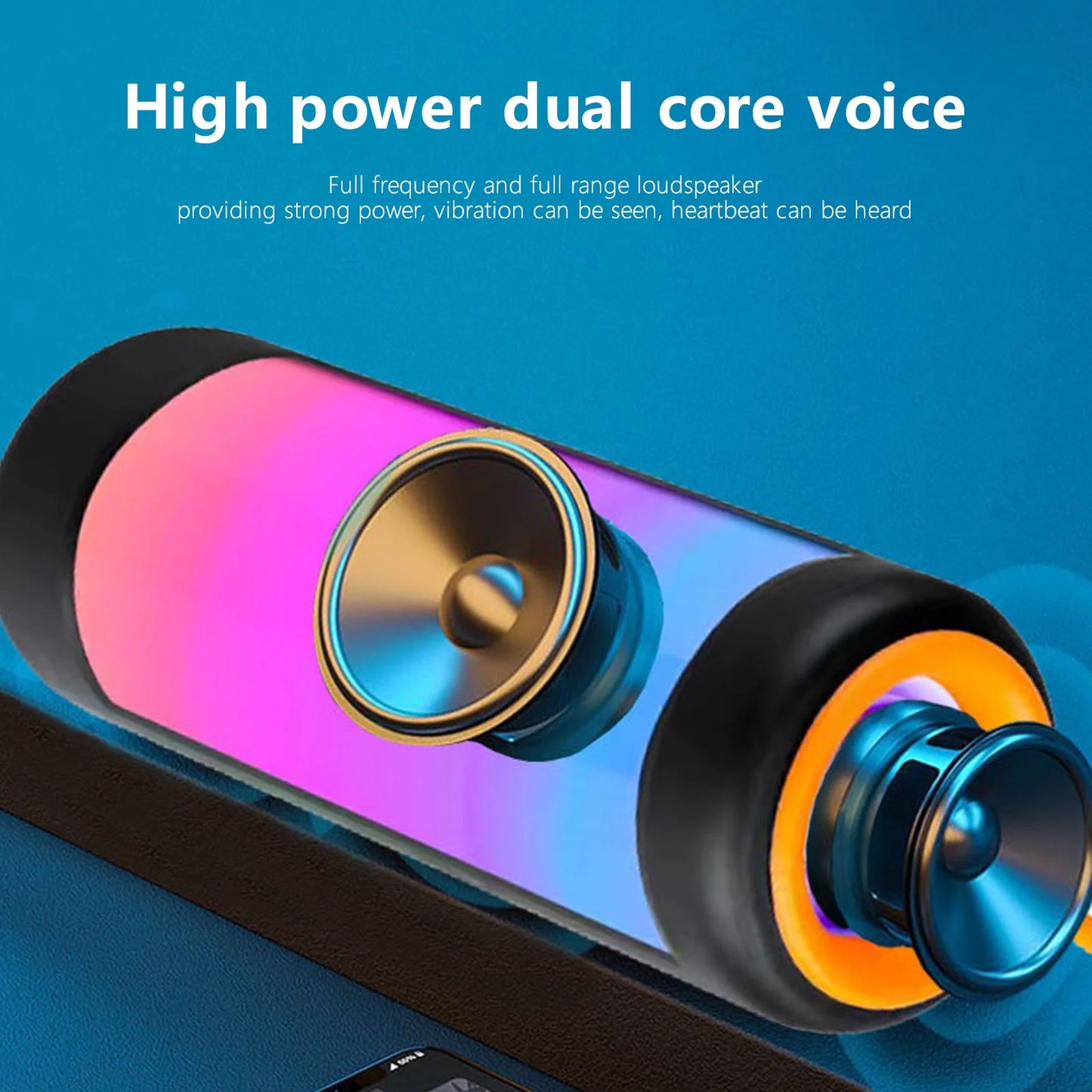 Up to 65% Off!  Bluetooth Speakers Portable Speaker with Colored Light Bluetooth Speaker Bluetooth 5.0 Also Compatible with Tfcard, AUX Cable, USB Flash Drive Computer Speakers