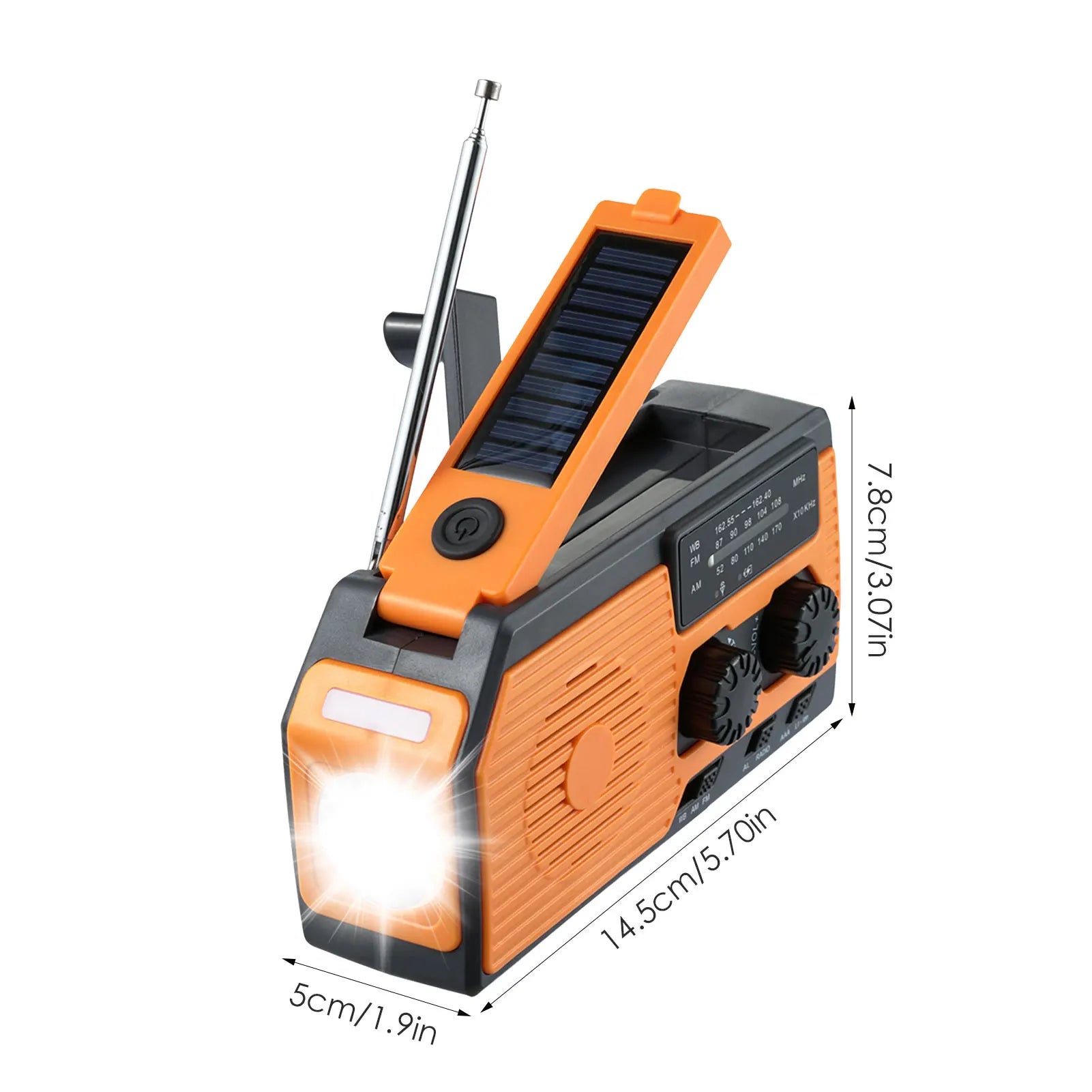 Hand Crank Solar Power Bank 5000Mah Multifunctional Emergency Radio Portable Camping Power Bank with Flashlight Reading Lamp