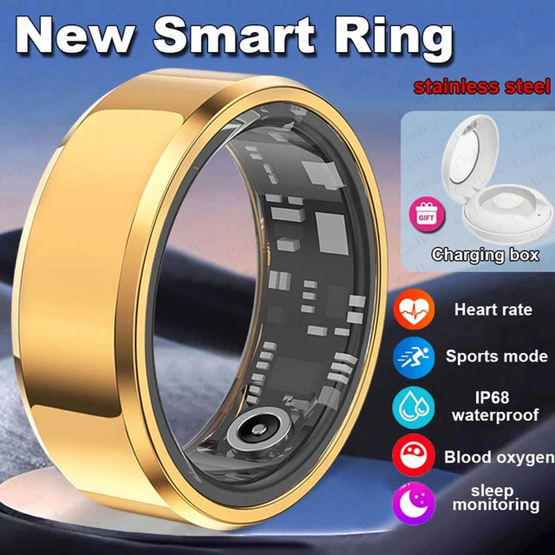 2024 Smart Ring Men Women IP68 Waterproof Heart Rate Blood Oxygen Sleep Health Monitor Sports Fitness Health Ring Android IOS