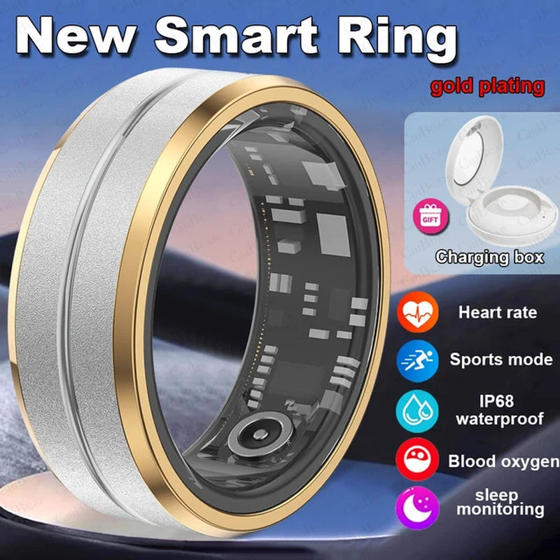 2024 Smart Ring Men Women IP68 Waterproof Heart Rate Blood Oxygen Sleep Health Monitor Sports Fitness Health Ring Android IOS